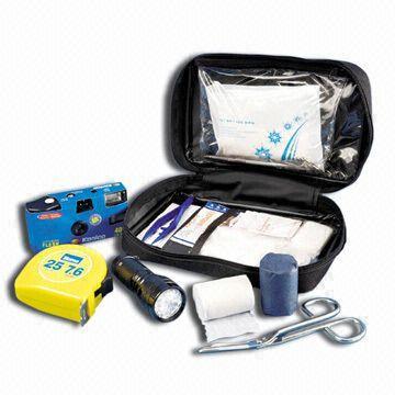 Boîte/trousse d'urgence, composé de sac à dos médical, compresse, pansements et bandes de papillon