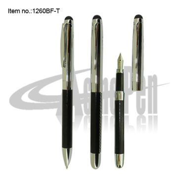 Fountain Pen Touch Screen stylus PU Leather Writing ink Pen 2 in 1 Function for Smartphone Accessories