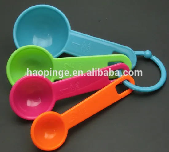 4pcs TBSP TSP Measuring Spoons 2.5ML,5ML,7.5ML,15ML eco-friendly plastic round shape