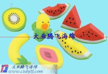 fruit style sponge toys/baby like bath cleaning sponge
