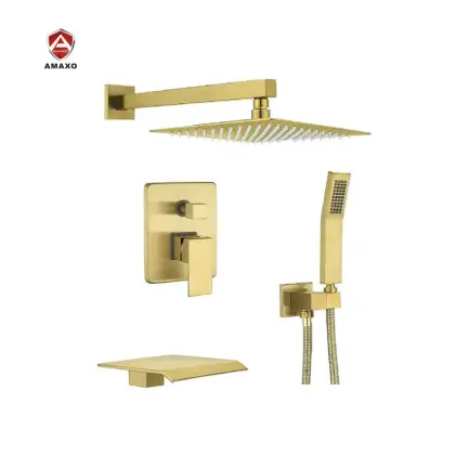 Brushed Gold High Flow Tub Spout for Bathroom Sink and Tub Filler Fixtures