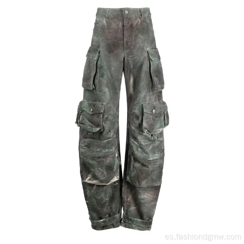 Pantalones de carga de camuflaje de camuflaje en blanco de invierno en blanco