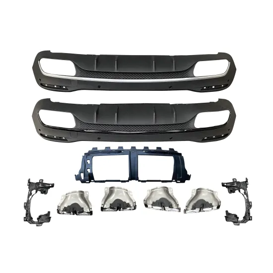 Genuine Rear Lip with Tips for 2020 Benz GLE W167 GLE63 AMG Diffuser Exhaust Pipe