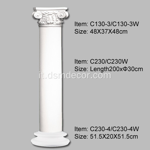 Capitelli di colonna ionici decorativi in ​​PU