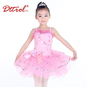 D008002 Dttrol Pink Sleeveless Puffy Girls' Dress Fashion Dance Wear