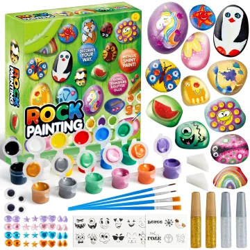 12-Piece Rock Painting Kit: DIY Supplies for Creative Spring Crafts and Arts & Crafts for Kids