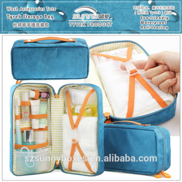 Customized Logo Printing Tyvek Paper Lingerie Wash Accessories Organizer Travel Storage Bag