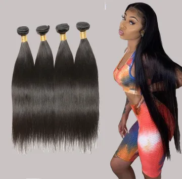 Cheap Long Length 28 30 32 34 36 Inch Brazilian Hair Bundles 100% Human Hair Weaving Extension Raw Virgin Cuticle Aligned Hair