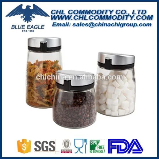 2016 New design glass candy jar with cover