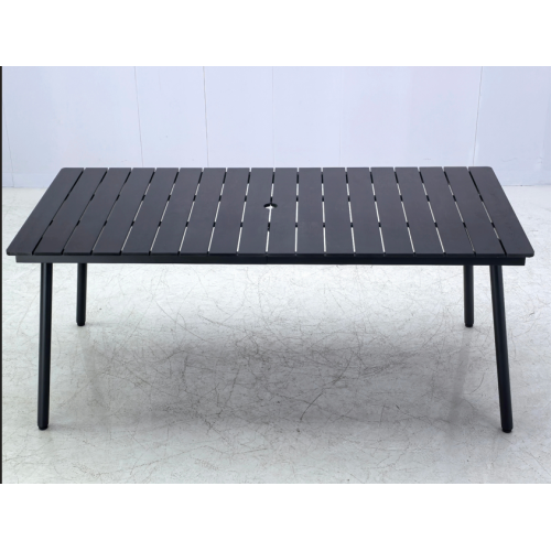 Iron-Plastic Wood Outdoor Table in Dark Gray