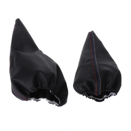 2 Pcs/Set Handbrake Gaiter Shift Boot Black Leather Boot For BMW 3 Series E36 E46 M3