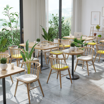 Custom Commercial Furniture: Elegant Wood Dining Tables and Chairs for Cafes and Restaurants