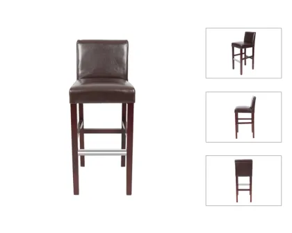 Solid Wooden PU Material Wood Frame Dining Chair