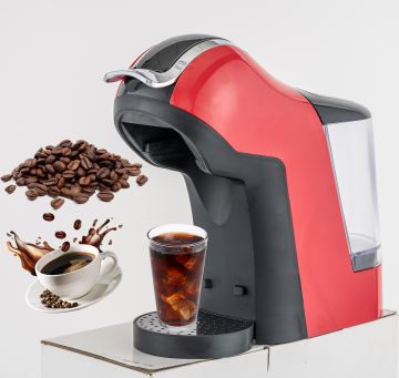 Red 5-in-1 Coffee Machine: K-Pod Capsule Brewer for Coffee & Tea with 35oz Water Reservoir