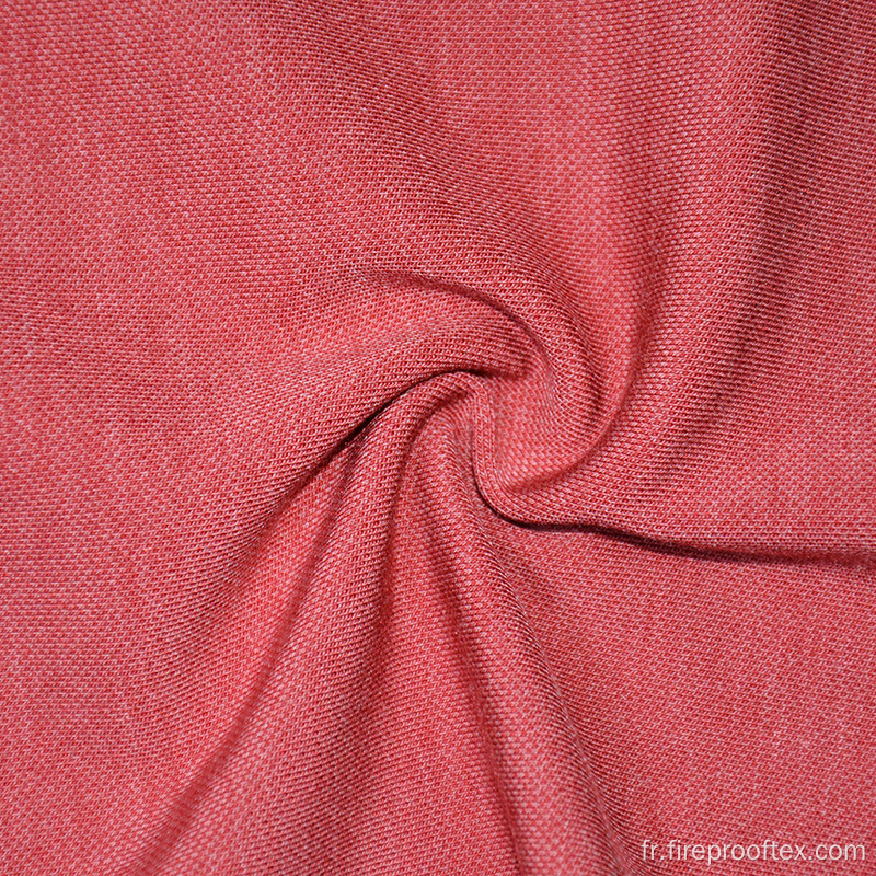 Coton ignifuge en coton en acrylique Tissu de sous-vêtements en tricot rose