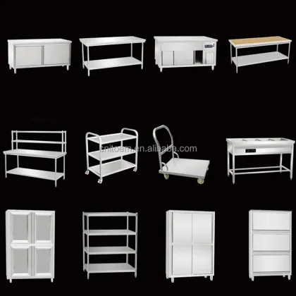 Custom Stainless Steel Sliding Doors for Kitchen Work Cabinets