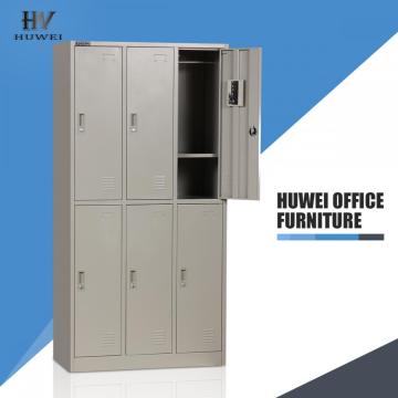 Metal six door changing room clothes cabinet