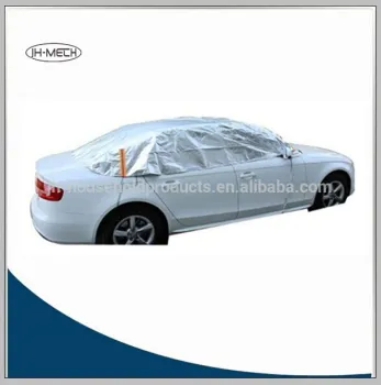 aluminum polyester protective half car cover sun shade