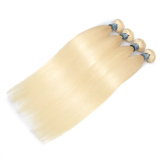 Wholesale Indian Temple Raw Virgin 613 Human Hair Vendors, 12a 613 Blonde Color Remy Human Hair Bundles with Lace Frontal