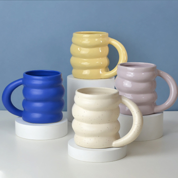 INS Style Creative Handmade Irregular Donut Shape Ceramic Mug - 400ml