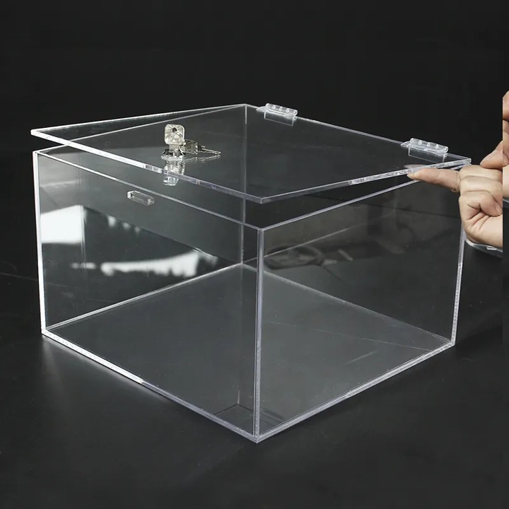 Lockable acrylic plastic box4