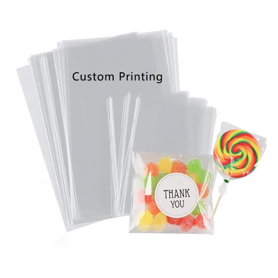 Custom Size Logo Print Clear Self-Seal Adhesive Cellophane Packaging Bags