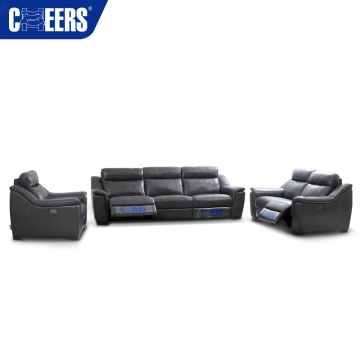 MANWAH CHEERS Luxury European Style Recliner Sofa Set: Comfortable 3+2+1 Reclining Leather Couch Collection