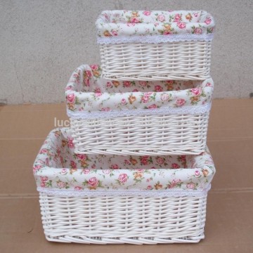 half willow material rush basket for home storage used with different color and lining