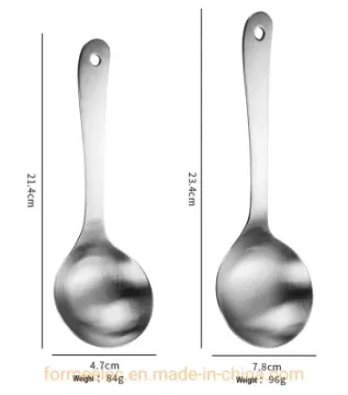 304 Stainless Steel Thickened Long Handle Soup Spoon Soup Ladle Tablespoon Serving Spoon