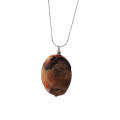 Natural Gemstone Agate Necklace with Silver Chain