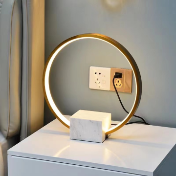مصباح مكتب Nordic Marble الفاخر - Ecojas 2022 مصباح طاولة LED الحديث للديكور المنزلي والبار والمطعم