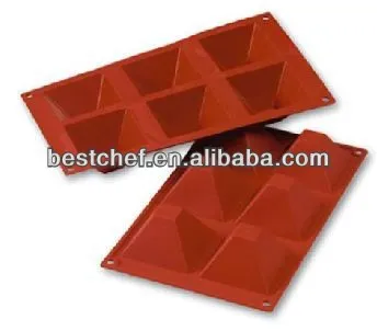 6 half pyramid pastry baking moulds