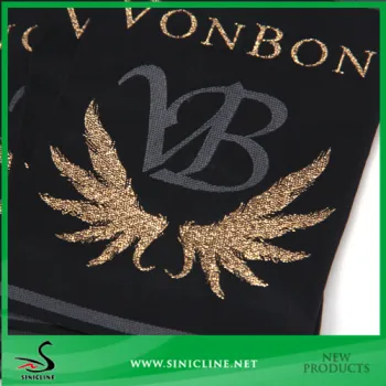 Sinicline Glitter String Logo Fashion Clothing Woven Name Tag/Main Label