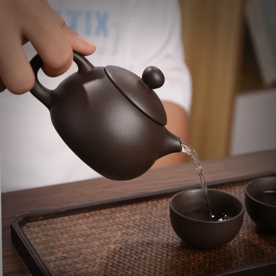 7-in-1 Chinese Kung Fu Travel Tea Set: Portable Teapot with Two Customizable Ceramic Cups for Hot Tea