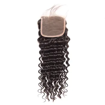 Factory Price Fast Delivery 4x4 Lace Frontal With Baby Hair Deep Curly
