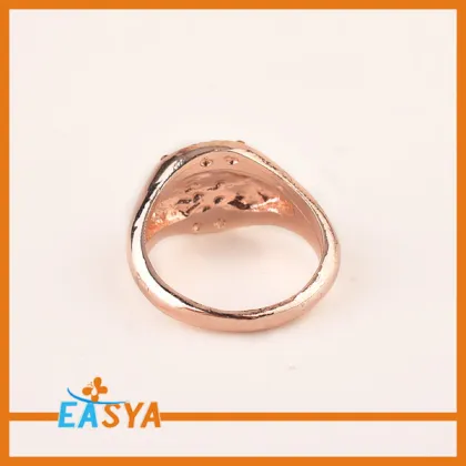 Rose Gold Green Crystal Cross Ring Jewelry Wholesale