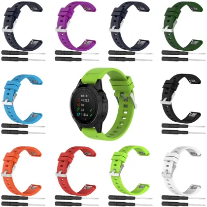 Quick Released Silicone Rubber Watch Strap Band Replacement for Fenix 3 HR