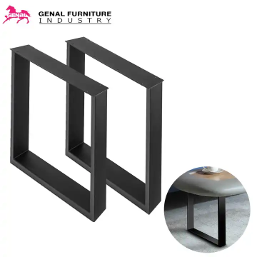 Hot Sale Black Bench Coffee Dining Table with Iron Frame and Square Cast Metal Legs