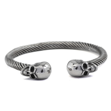 Wholesale Custom C-Shaped Stone Stainless Steel Bangle Jewelry for Men and Women