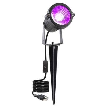 CN3050 LEDパープルバイオレットローンランプ - ハロウィーンとパークグリーン化用の屋外の防水グランドプラグ