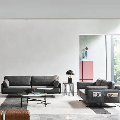 High end Half leather sofa office sofa design