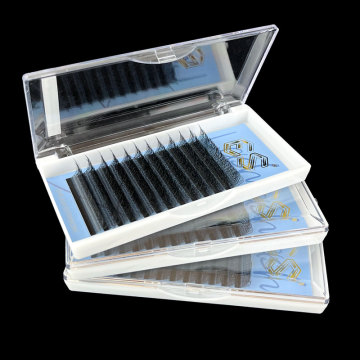 W 0.07 C D Kit Soft Silk DIY Black Velvet Cluster Mix Eyelash Extension Trays