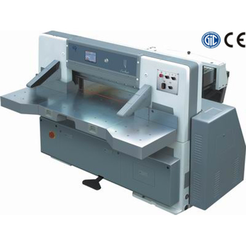 Touch screen control single hydraulic double guide paper cutting machine