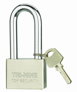 Square Pins Iron Padlock With Long Shackle 30mm