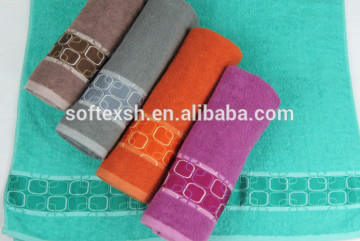 16s/1 cotton high quality and good color fastness towel set with jacquard border