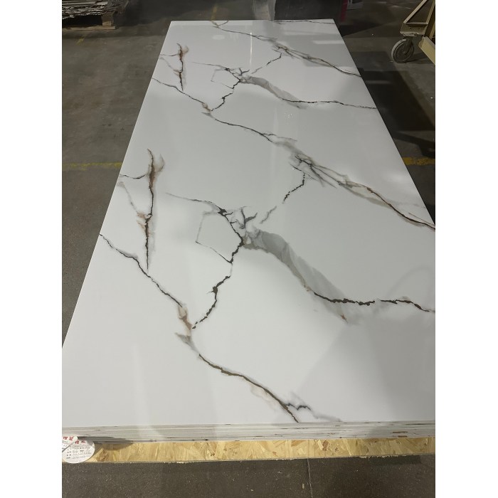 Lembaran marmar UV pemasangan tanpa kalis air stainresistant stainresistant cratchproof fleksibiliti luaran dalaman