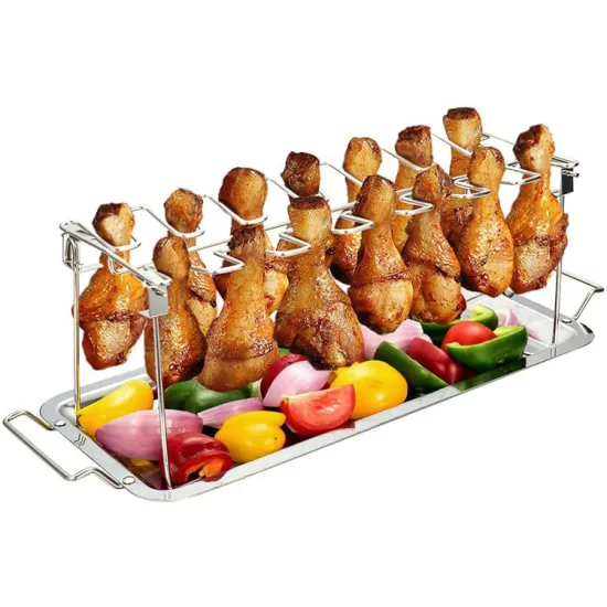 Stainless Steel BBQ Rack for Chicken & Wings Grilling & Roasting