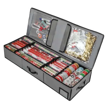 Durable Oxford Foldable Underbed Christmas Gift Wrapping Paper Organizer