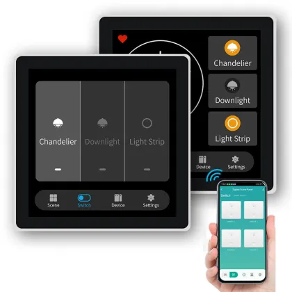 2024 Smart Home Wall Switch: Touch Screen LCD Display with Tuya/LifeSmart Mobile App Remote Control Function