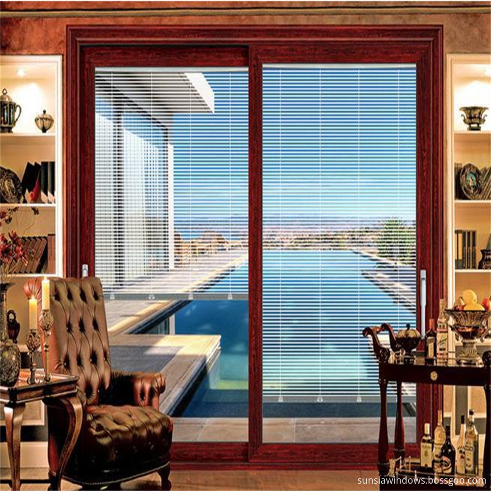 sliding doors with built in blind